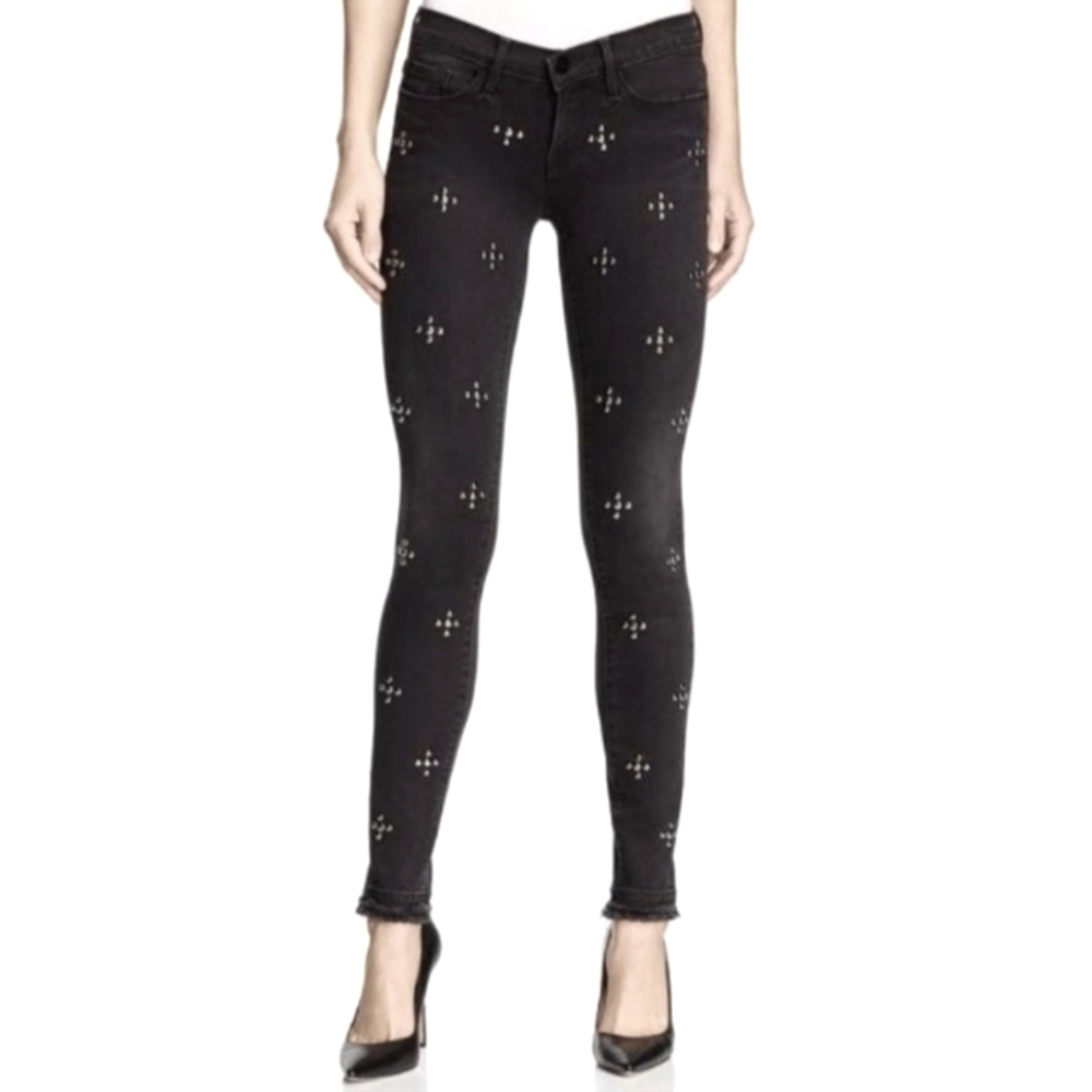 Frame Le Skinny de Jeanne Gray Denim Women's Size 25 - Picture 2 of 13